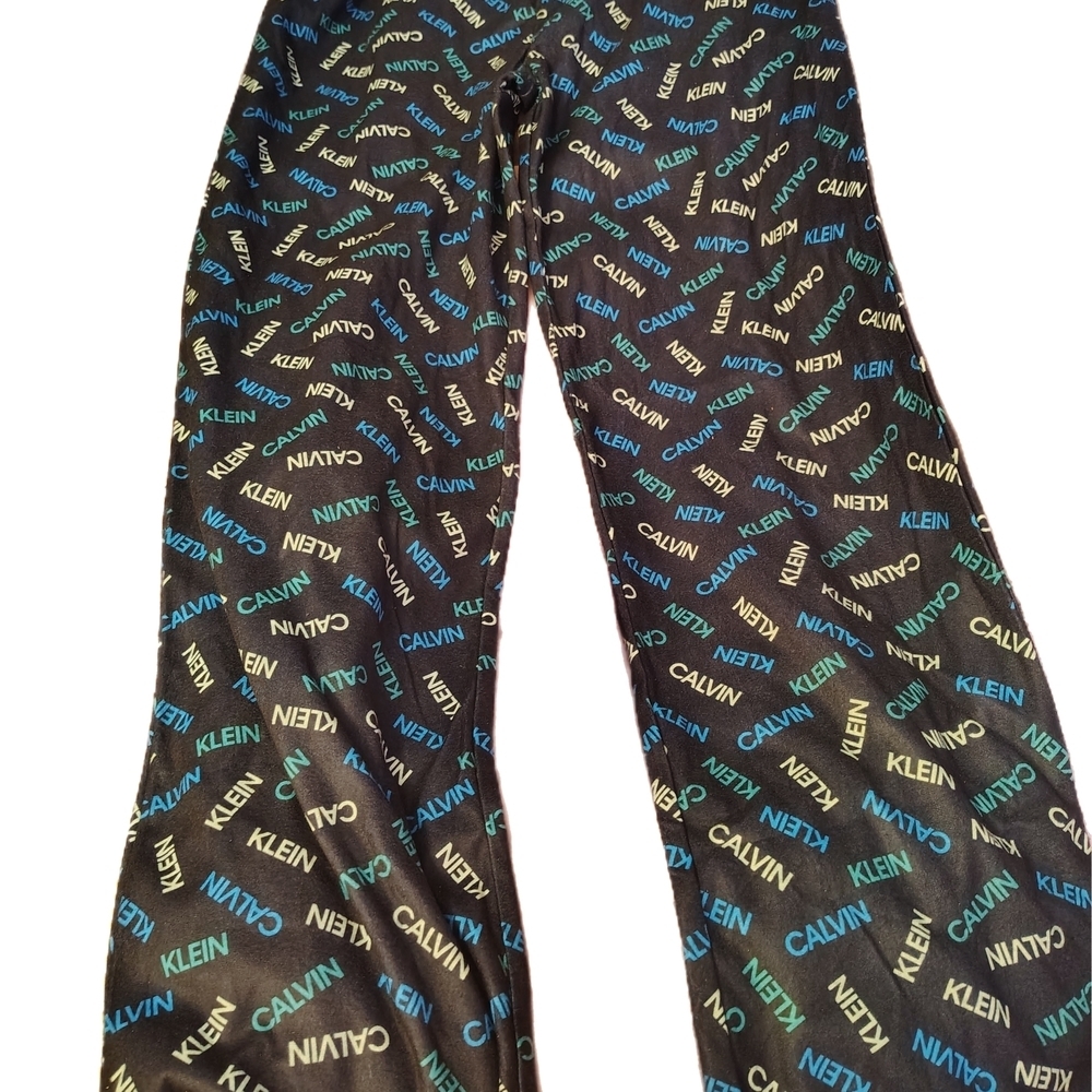 Calvin Klein Black Pajama Pants with Multicolor Logo